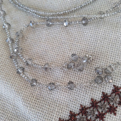 Long laritat necklace 4 in 1 made to order, silver