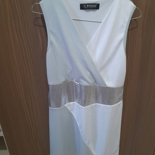 Dress like new, white and gray, size S for small Greek body types