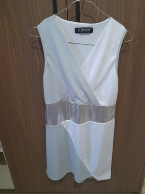 Dress like new, white and gray, size S for small Greek body types