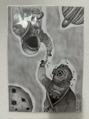 Sketch with pencil new, handmade