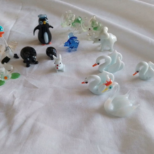 Murano animal figurines used, pack of 15 pieces