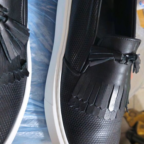 Robinson leather men's loafer like new, black and white, size 44