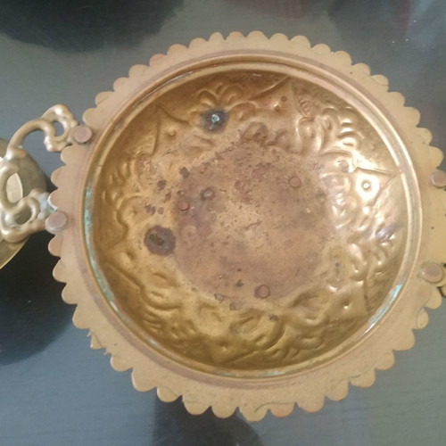 Vintage fondue pot used