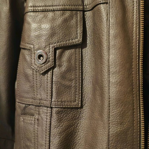 Men's leather jacket brown like new, size L