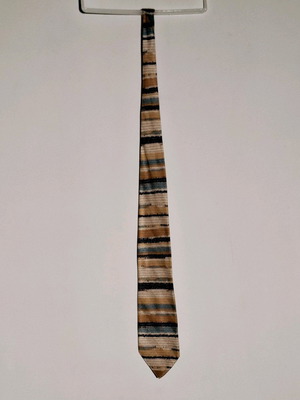 Tie pale stripes like new, beige and blue