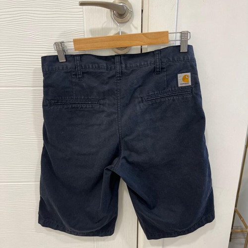 Carhartt Wip Presenter Bermuda mens shorts used, navy blue, size 28W