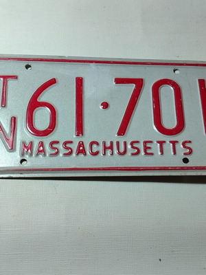 Licence plate USA Massachusetts trailer used, slightly scratched