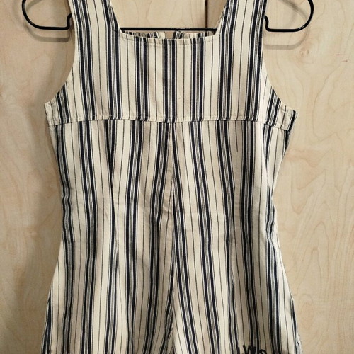 Dubleme Overalls Shorts for Girls 12 years like new, beige-blue striped