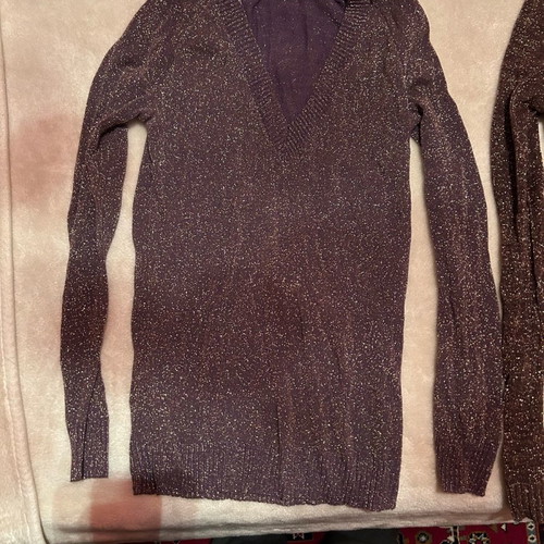 Italian women's blouse purple with gold like new, size L