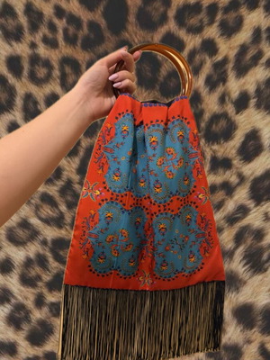 Eleni Malami silk handbag new multicolor