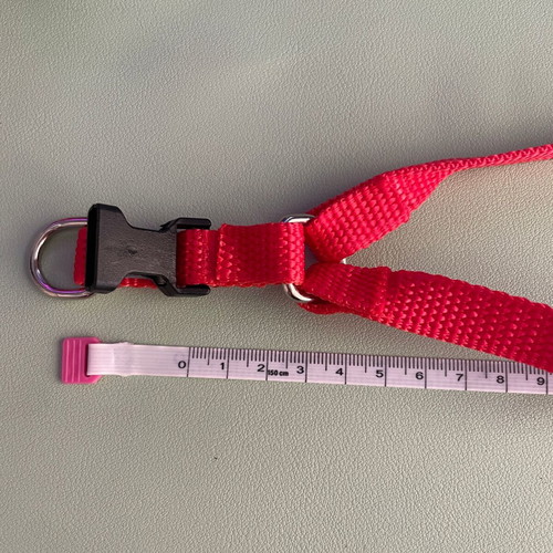 Simple red dog harness new, adjustable 1.5 cm width