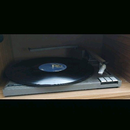 Grundig antique audio system with 30 records