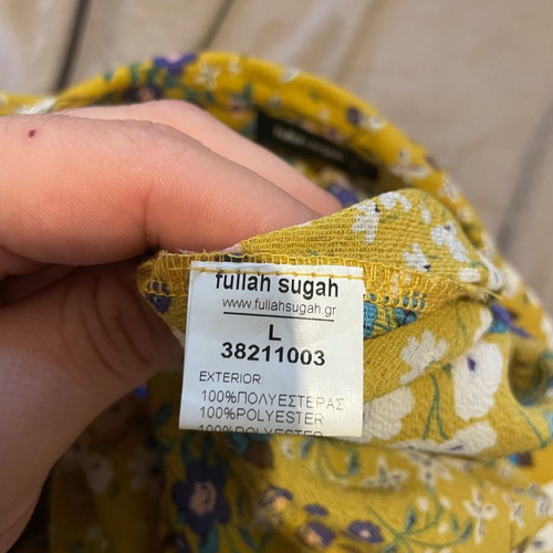 Fullah Sugah mustard floral shirt used, size L