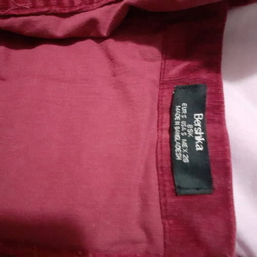 Bershka mini corduroy dress burgundy new with buttons and pockets