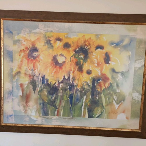 Original signed painting in wooden frame like new