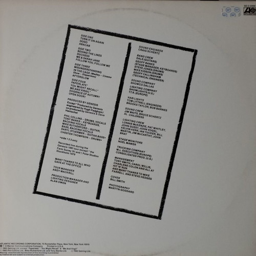 Genesis Three Sides Live vinyl album used, rock