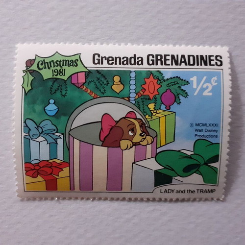 Disney Lady and the Tramp 1981 stamp set from Grenada Grenadines, new