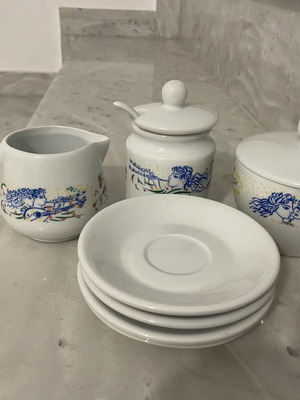 Greek coffee set new, decorated by famous Greek painters