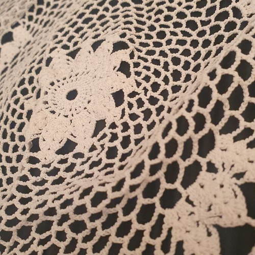 Handmade knitted doily used 55 cm