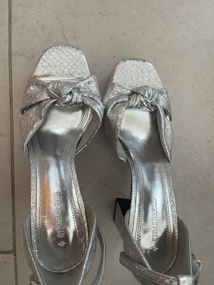 Stradivarius silver high heel sandals size 38