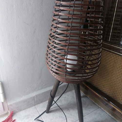 Floor lamp new, wooden, 60 cm height