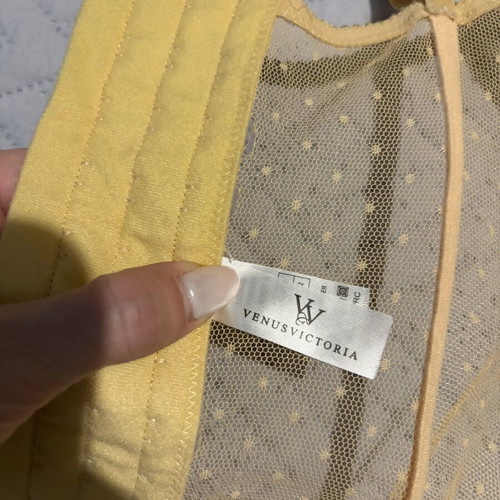 Venus Victoria Bustier Corset pastel yellow used with garters
