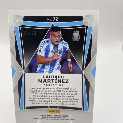 Panini Obsidian Soccer Lautaro Martinez Electric Etche Blue card like new