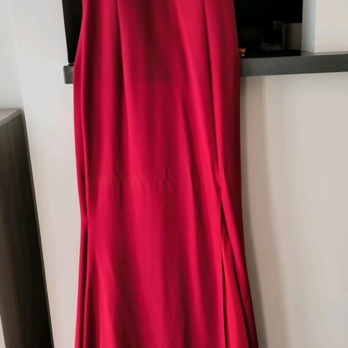 Maxi dress red new with bead design and sheer details