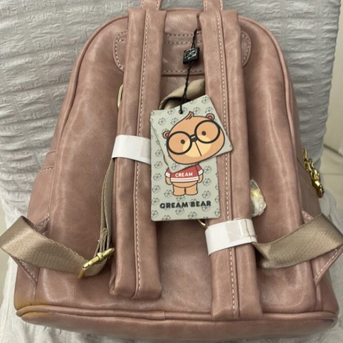 Cream Bear backpack, pink