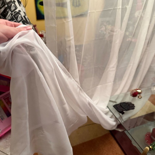 White sheer curtains with metal eyelets new