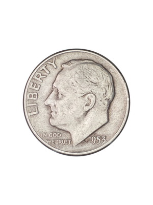 Roosevelt Silver Dime 1953 used