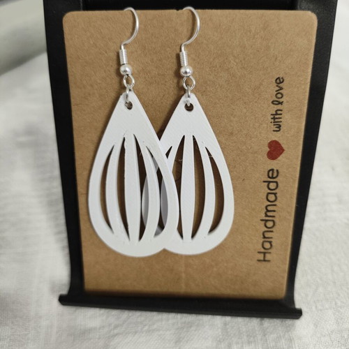 Drop earrings with straight lines 3D printing made to order