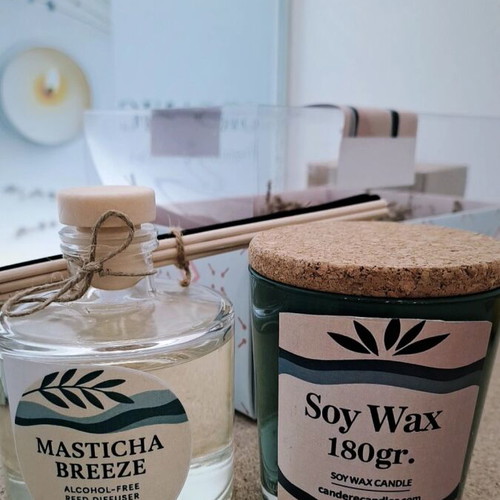 Aromatic Room Set with Handmade Soy Candle 180g