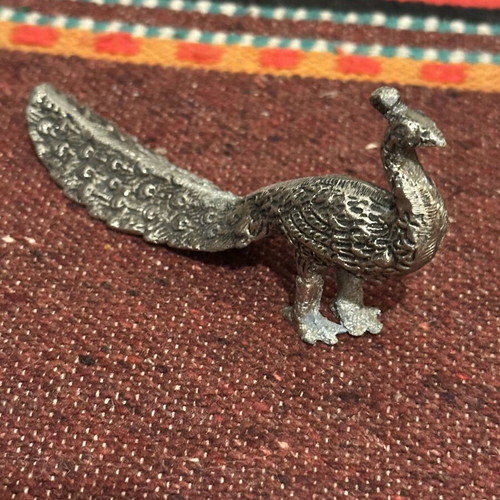 Vintage metal decorative peacock used