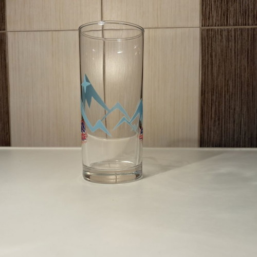 Olympus glass promotional cup new, ideal for milk or juice