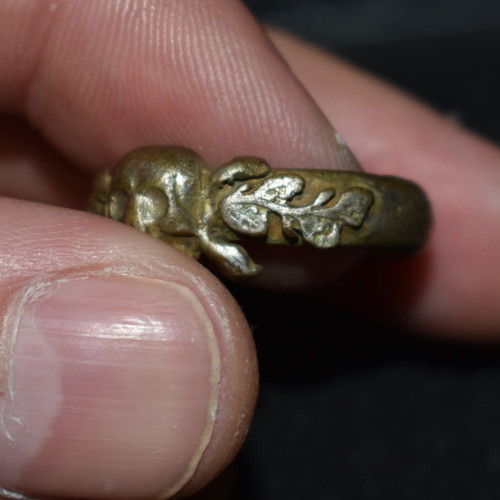 German WW2 ring used, Shock troops with oak leaves