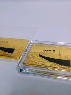 Μπάρα Τιτανικός 1 OZ επιχρυσωμένη, καινούργια με σφραγισμένη κάψουλα