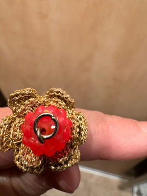 Handmade ring like new, pink and gold