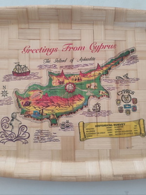 Serving tray with Cyprus theme like new