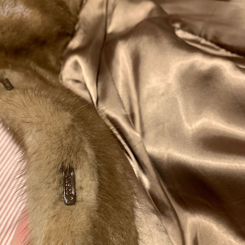 Mink fur coat like new, brown-beige