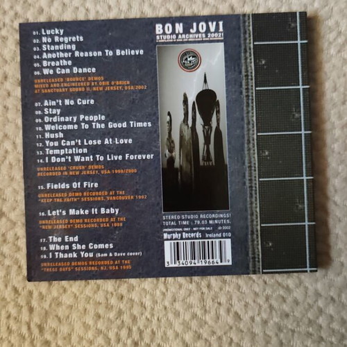 Bon Jovi Studio Archives 2002 CD like new, rock