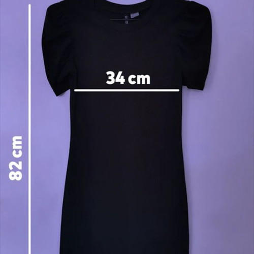H&M fitted dress black with puff sleeves small used