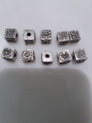Metal cube beads for jewelry making, pack of 12, 8x8mm new