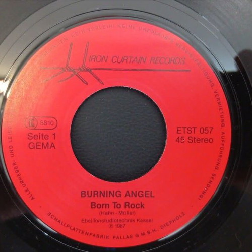Burning Angel 7'' vinyl record used, rare German hard rock