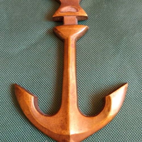 Vintage anchor bottle opener made of solid brass like new