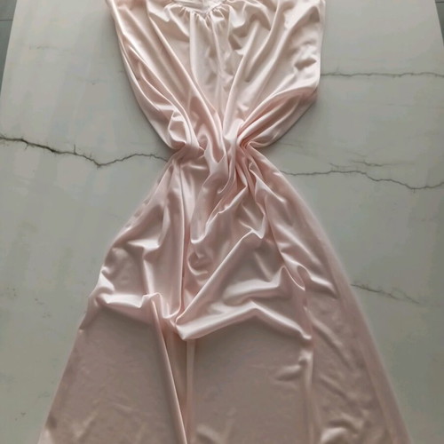 Set nightgown and long robe pink-salmon like new