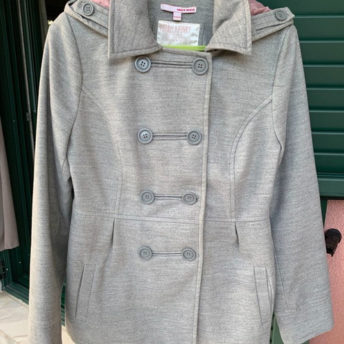 Girly Short Coat with Detachable Hood Tally Weijl like new, gray