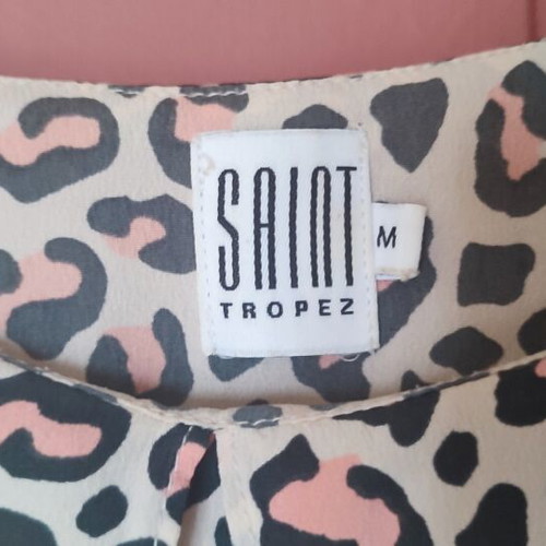Leopard Top Lingerie Saint Tropez size M like new beige black coral