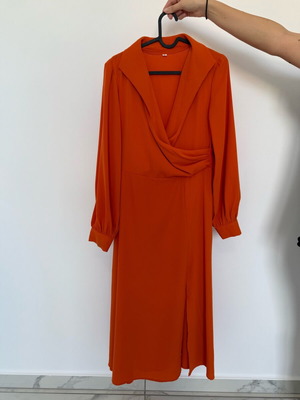 Orange midi dress Shein like new, size S