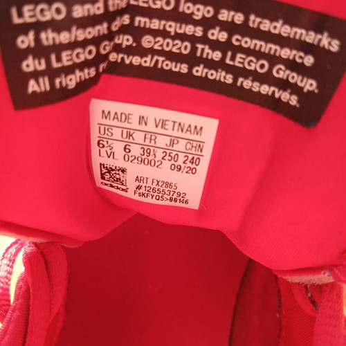 Adidas Lego unisex athletic shoes like new, red size 39